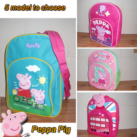 Peppa Pig Pattern Bags Nylon Backpack Cartoon Design Children Backpack Lovely Students School Bag Birthday Gift Kids Bag