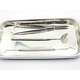 Dental Instrument Set Pick Inspection Mirror Tweezer Medical Tray