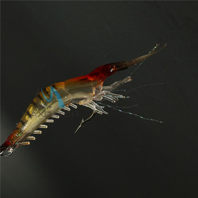 Free shipping!! Lot of 6 pcs! 10cm 4g Noctilucent Soft Silicone Simulation Prawn Shrimp Fishing Lure Bait
