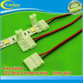 5pcs/lot,10mm 2pin LED strip wire for 5050,5630,5730 single color strip, PCB board connector wire