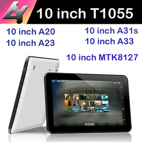 Allwinner Family Tabletta 10 inch Allwinner A33 A31S A20 A23 Android 4.4 intelligens tábla PC Dual kamera HDMI T1055
