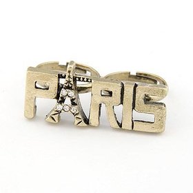 2014 New Fashion Hot Selling Korea Design Fashionable PARIS Letter Opening Rings (Bronze) R307