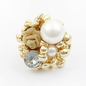Wholesale Fashion Missy Pearl Rose Series Luxury Style Ring, Opening Ring R205 R157