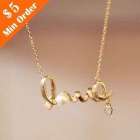 2014 New Fashion Hot Selling Cheap Chic LOVE Word Necklace Alloy Love Necklace#N54 N1185