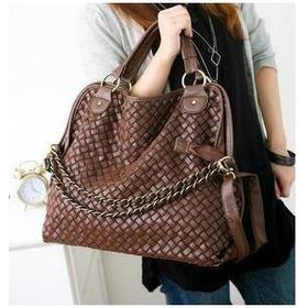 Brand 2014 Fashion Women Handbags High Quality Korean WEAVING GRID Designers Shoulder Bags for Woman Genuine PU Leather Totes