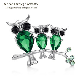 Neoglory 2 colors Austria Rhinestone CZ Stone Zircon Owl Designer Style Fashion Jewelry Brooch for Women 2014 New Gift Elegant