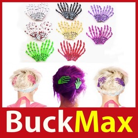 buckmax 1 PCS Fashion Skeleton Hand Bone Hair Slides Clip Hot Sell Hairpin Save up to 50%