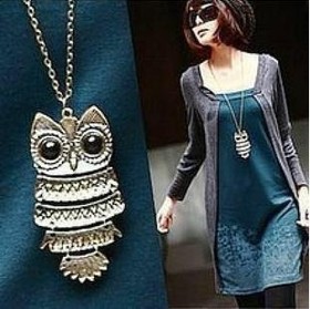 (bronze) to restore ancient ways owl pendant necklace + Free Shipping