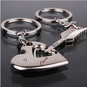 76226 1 pair of lover couple keychain key chain ring-shaped arrow heart romantic birthday gift