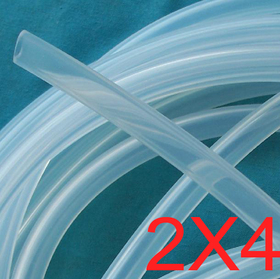 2mm ID 4mm OD 2X4 Transparent Food Grade Medical Use FDA Silicone Rubber Flexible Tube / Hose / Pipe