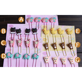 Wholesale Animal Cute Cartoon Rabbit Duck Cat Rilakkuma Bear Metal Paper Clips Bookmark Office Accessories school supplies Gift