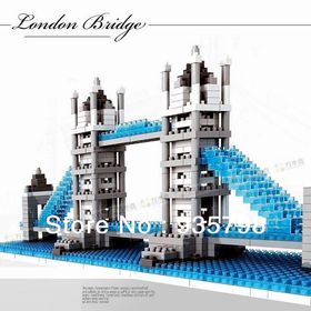 Wholesales Retail High Quality Loz Diamond Block London Bridge Tower Bridge building block toy 570PCS Color Box