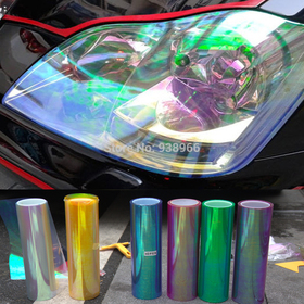 120*30cm Shiny Chameleon Auto Car Styling headlights Taillights Translucent film lights Turned Change Color Car film Stickers