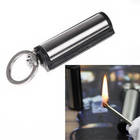 Hot Sale! Waterproof Outdoor Camping Metal Permanent Match Striker Lighter with Key Chain Survival Matches Silver