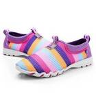 Colorful Striped Pattern Women Casual Loafers Shoes Size 35-40 Ventilate Mesh Upper Woman Slip-on Fashion Sneakers