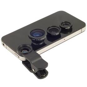 3 In 1 Universal Clip Mobile Phone Lens for iphone Samsung I9300 n7100 HTC Fish Eye + Macro + Wide Angle