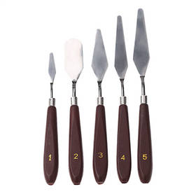 5pcs Stainless Steel Palette Knife set Mixed Scraper Set Spatula Knives for Artist Oil Painting