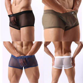 Hot Wholesale Underwear Men's Boxers Shorts Sexy Gauze Men Panties Sexy Trunks for Men