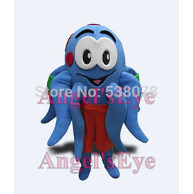 Professional Custom Blue Octopus Mascot Costume Adult Cartoon Character Anime Cosplay Costumes Mascotte Fancy Dress Kits sw1900