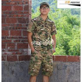 Tactical army Battle Suits military camouflage uniform 3 Combat short-sleeved shirt & half Five sub pants trousers Sets