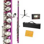 New Brand 16 Closed Hole C Keys Flute Rose Red with Stand Tuner Accessories