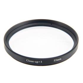55mm + 3 Zoom Macro Close-up Digital Lens Filter Transparent & Black Border