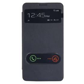 Stylish Protective PU Leather Case with Dual Display Window for Samsung Note3 Navy Blue