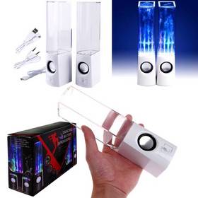 RC-S01 LED Light Dancing Water Speaker Music Box USB for PC Laptop MP3 MP4 Cell Phone White