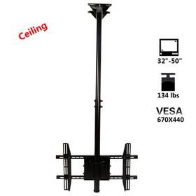 Ceiling Rotation Swivel Tilting 32-50" 134lbs LCD LED Monitor TV Wall Mount Bracket Black