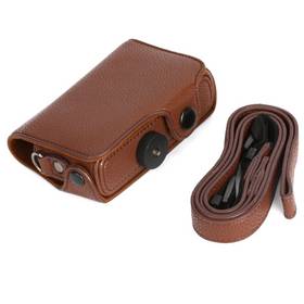 Leather Camera Case Bag for Ricoh CX5 Brown