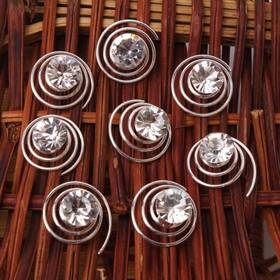 8pcs Crystal Hair Twists Spins Pins