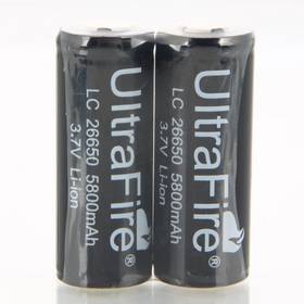 2pcs UItraFire 3.7V 26650 5800mAh Rechargeable Li-ion Batteries Set with Module Black