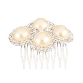 Elegant Pearl Rhinestone Bridal Hair Comb Pin