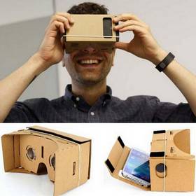 DIY Cardboard Magnetic Sensor Virtual Reality VR Glasses for 4-7" Smartphone Khaki