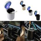  Gridding Pattern Car Decorative Ashtray with Blue LED Light White