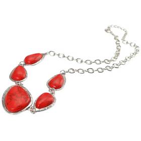 5 Red Irregular Turquoise Necklace 26