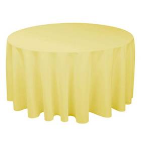 9.84ft Elegant Round Tablecloth for Wedding Parties Light Yellow