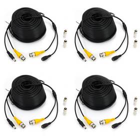 4pcs Video Power BNC 100ft Extension Cables for DVR CCTV Security Camera