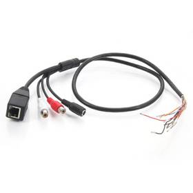 2 RCA + DC + RJ45 Female 0.8m CCTV Video Surveillance Cable Black
