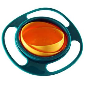  Fantastic UFO Gyroscope Style 360-Degree Rotation Never-Spill-Food Kids Bowl Green