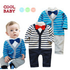 New arriver Autumn boys clothing set gentleman Bow tie Long sleeve stripe suit kids clothes sets wearATZ064