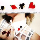 12pcs/lot 2014 hot Wholesale Poker Brooch fancy small brooch Cravat Lavalier Pin Brooch A4002