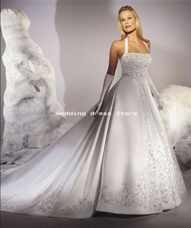 wedding dresses white and silver