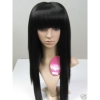 free shipping wholesalezone new human made hair black long wig 