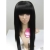free shipping wholesalezone new human made hair black long wig 