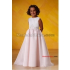 Hot sell Scoop Necklines satin Flower girl dress Junior Bridesmaid Dress wedding dress size :2-14 years