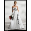 A-Line/ Strapless Chapel train satin wedding dress for brides 2010 style #293WEW 