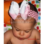 girls hair bows hair band headband -soft crochet headband with hair bow 120pcs/lot