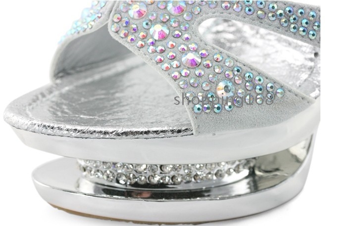 cheap silver and rhinestone shoes