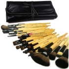 32pcs  Cosmetic Tool Makeup Brush Set Kit With Roll Up Black  Leather Bag Case have 2color#1265-1